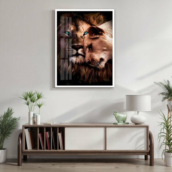 Quadro Decorativo Casal Rei 004 Moldura Em Madeira Com Vidro