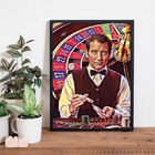 Quadro Decorativo Cassino Embaralhador 45x34cm - Com Vidro Mo