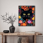 Quadro Decorativo Cat In The Garden 24x18cm Moldura:madeira B