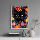 Quadro Decorativo Cat In The Garden 33x24cm Moldura:madeira B