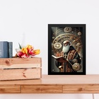 Quadro Decorativo Católico São Bento 24x18cm - Com Vidro Mold