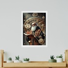 Quadro Decorativo Católico São Bento 33x24cm Moldura Preta