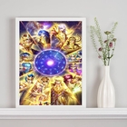 Quadro Decorativo Cavaleiros Zodíaco 24x18cm Moldura:madeira