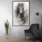 Quadro Decorativo Cavalo Aquarela Moldura Cx Alta 40x60 - Mol