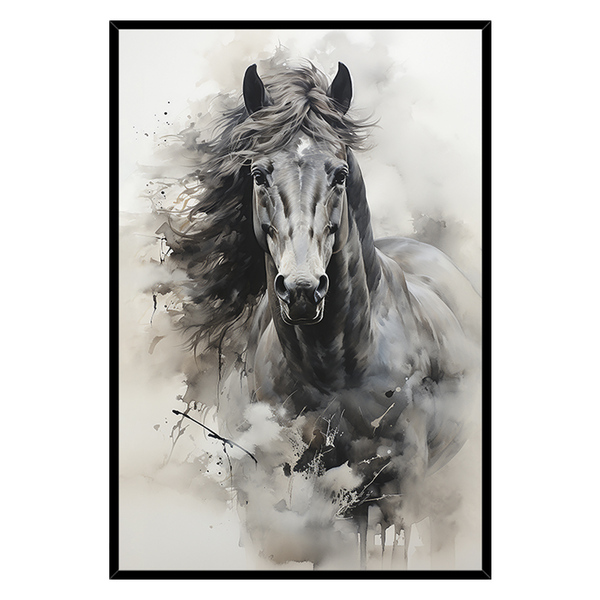 Quadro Decorativo Cavalo Aquarela Moldura Cx Alta 40x60 - Mol
