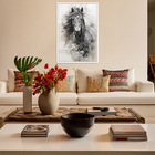 Quadro Decorativo Cavalo Aquarela Moldura Cx Alta 40x60 - Mol