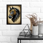 Quadro Decorativo Cavalo Árabe 33x24cm Moldura Branca