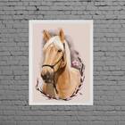Quadro Decorativo Cavalo Com Flores 24x18cm Moldura:madeira P