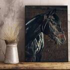 Quadro Decorativo Cavalo Perfil 45x34cm - Com Vidro Moldura:m