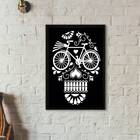 Quadro Decorativo Caveira Bicicleta 45x34cm - Com Vidro Moldu