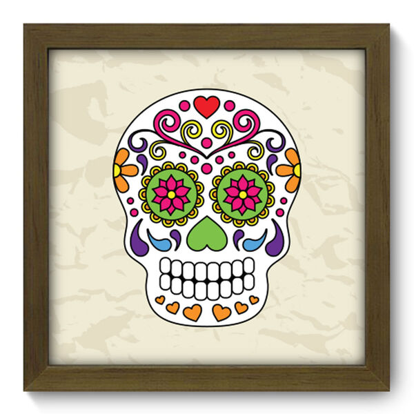 Quadro Decorativo - Caveira Mexicana - 22cm X 22cm - 028qddm