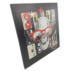 Quadro Decorativo Caveira Rockstar Moldura 50x50 Musica Banda