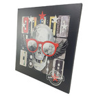 Quadro Decorativo Caveira Rockstar Moldura 50x50 Musica Banda