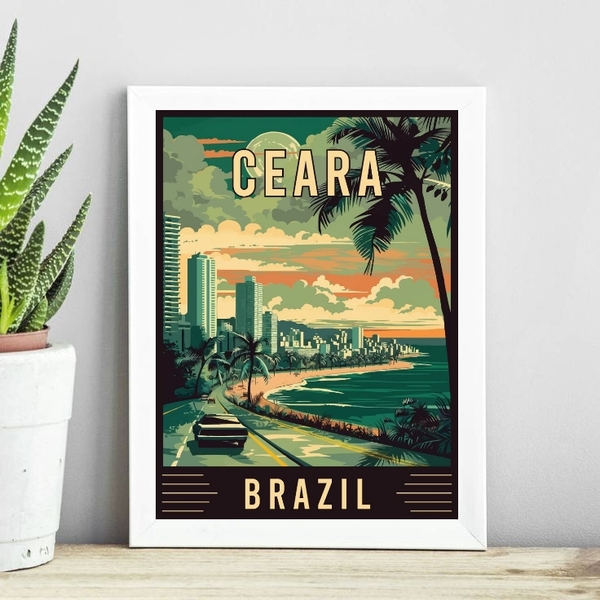 Quadro Decorativo Ceará - Brasil 45x34cm Moldura:madeira Bran