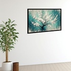 Quadro Decorativo Cerejeira Japonesa  - 50x70cm Moldura Branca