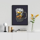 Quadro Decorativo Cerveja Barbearia 33x24cm Moldura:madeira B