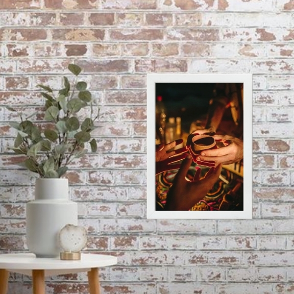 Quadro Decorativo Chá Ayhuasca 45x34cm Moldura:madeira Preta