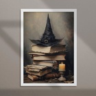 Quadro Decorativo Chapéu De Bruxa 45x34cm - Com Vidro Moldura