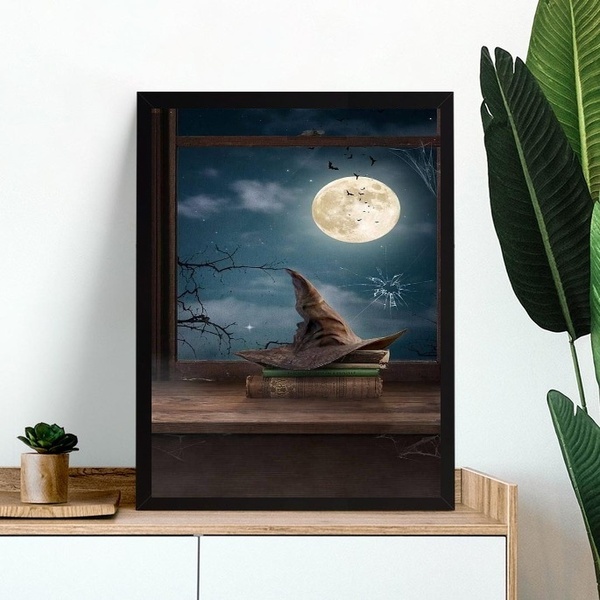 Quadro Decorativo Chapéu Seletor 45x34cm - Com Vidro Moldura