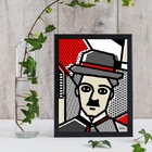 Quadro Decorativo Charlie Chaplin pop art 45x34cm - Com Vidro