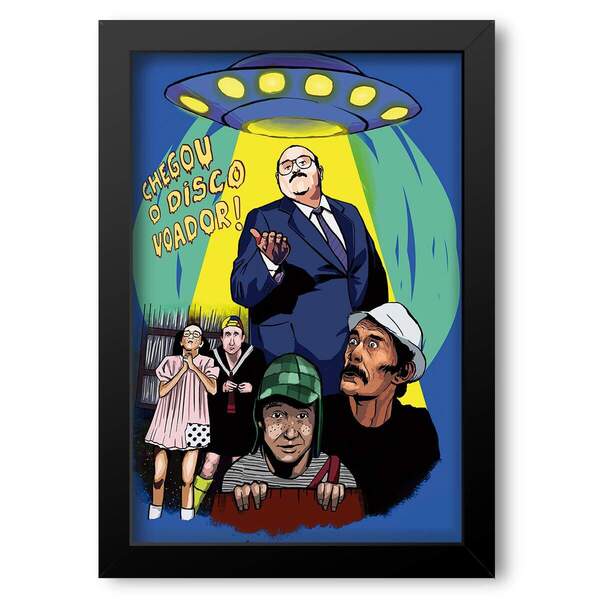 Quadro Decorativo Chaves Chegou O Disco Voador  20x30cm