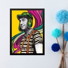 Quadro Decorativo Chaves Pop Art 33x24cm Moldura Branca