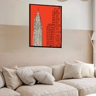 Quadro Decorativo Chicago Chi-town  - 70x50cm Moldura Branca