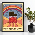 Quadro Decorativo Chocolate - Carta Tarot 45x34cm Moldura Bra