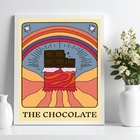 Quadro Decorativo Chocolate - Carta Tarot 45x34cm Moldura Bra