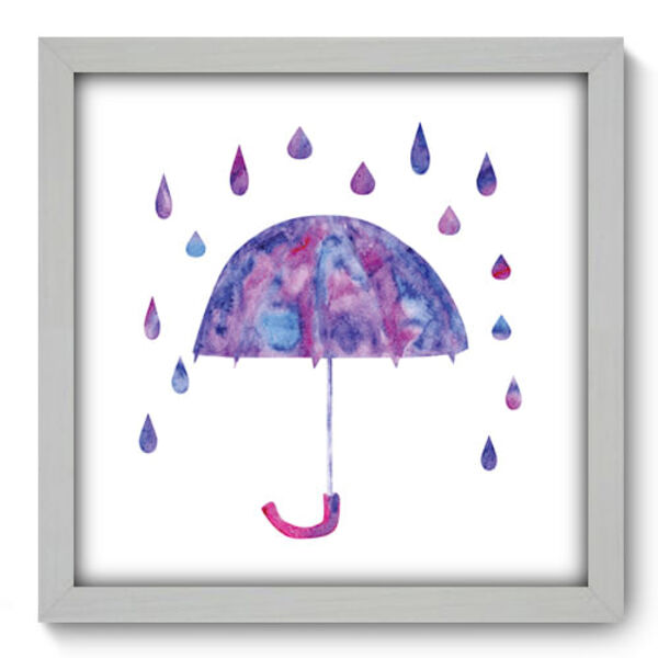 Quadro Decorativo - Chuva - 33cm X 33cm - 128qddb