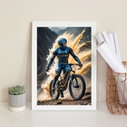 Quadro Decorativo Ciclista- Mountain Bike 33x24cm Moldura:mad