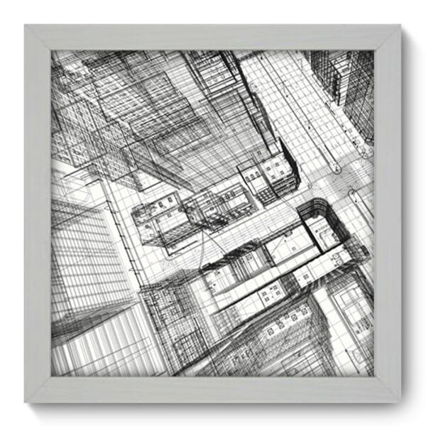 Quadro Decorativo - Cidade - 22cm X 22cm - 016qnuab