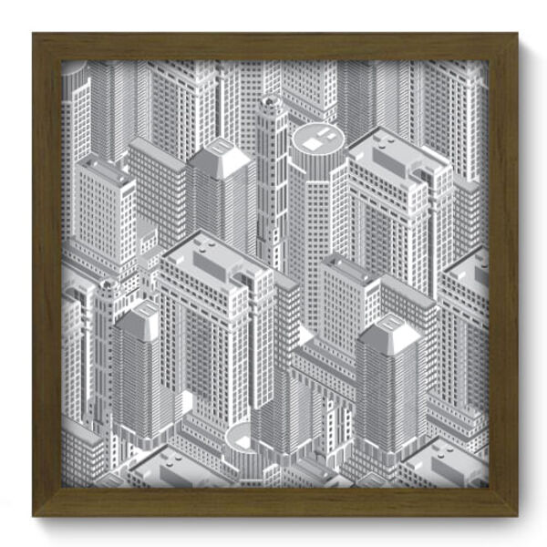 Quadro Decorativo - Cidade - 33cm X 33cm - 011qdum