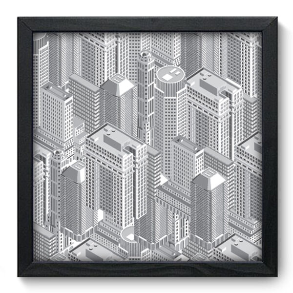 Quadro Decorativo - Cidade - 33cm X 33cm - 011qdup