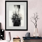 Quadro Decorativo Cidade Aquarela 60x48cm Moldura Preta