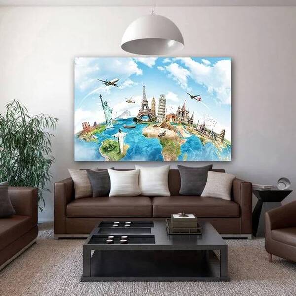 Quadro Decorativo Cidade Conceitual Big World - 120x80cm