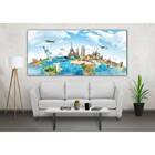 Quadro Decorativo Cidade Conceitual Big World - 120x80cm