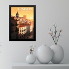 Quadro Decorativo Cidade Lisboa - Portugal 33x24cm Moldura Br