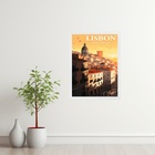 Quadro Decorativo Cidade Lisboa - Portugal 45x34cm - Com Vidr