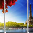 Quadro Decorativo Cidade Paris 3 Peças