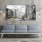 Quadro Decorativo Cidades New York Black And Yellow Com Moldu