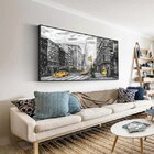 Quadro Decorativo Cidades New York Black And Yellow Com Moldu