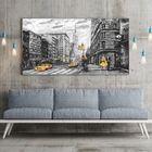 Quadro Decorativo Cidades New York Black And Yellow Com Moldu