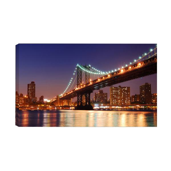 Quadro Decorativo Cidades Ponte Manhatan Colorida 55x100cm