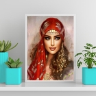 Quadro Decorativo Cigana Esmeralda 24x18cm - Com Vidro Moldur