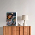 Quadro Decorativo Cigana Lua Cheia - Leque 33x24cm - Com Vidr