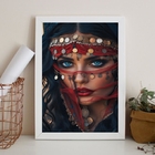 Quadro Decorativo Cigana - Olhar 24x18cm Moldura:madeira Bran