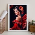 Quadro Decorativo Cigana Pombagira 24x18cm - Com Vidro Moldur