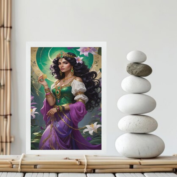 Quadro Decorativo Cigana Sarita 24x18cm - Com Vidro Moldura B