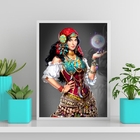 Quadro Decorativo Cigana Vidente 45x34cm Moldura:madeira Preta